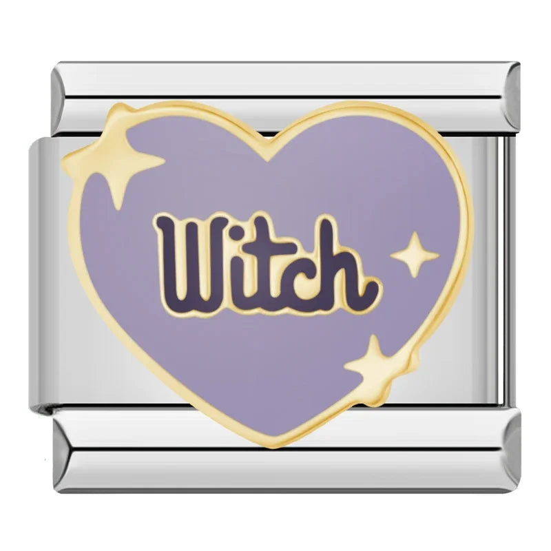 Witch Purple Heart Charm
