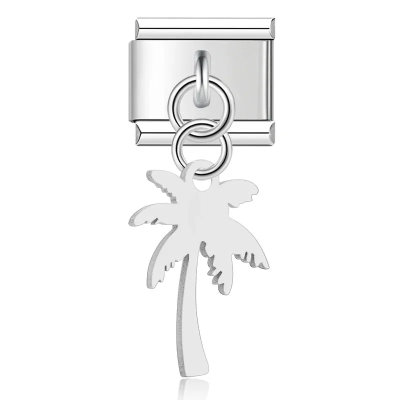 Silver Palm Tree Pendant Charm