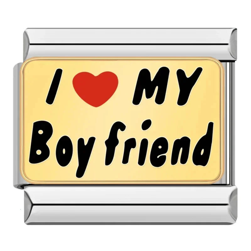 I Love My Boyfriend Gold Charm