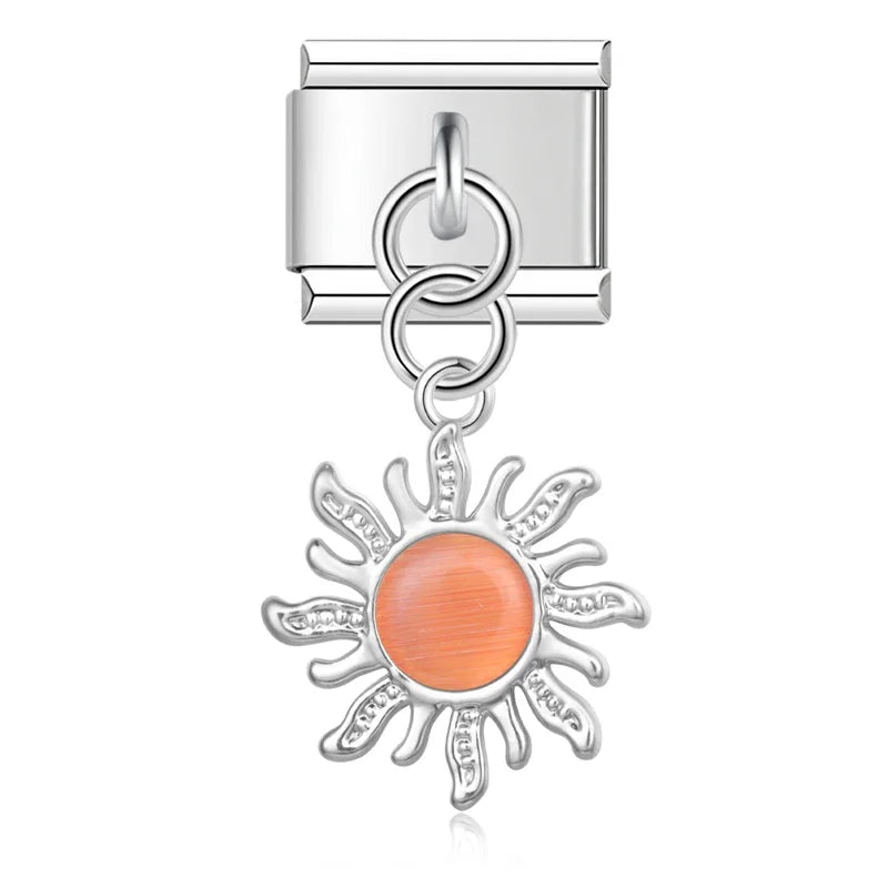 Orange Sun Pendant Charm