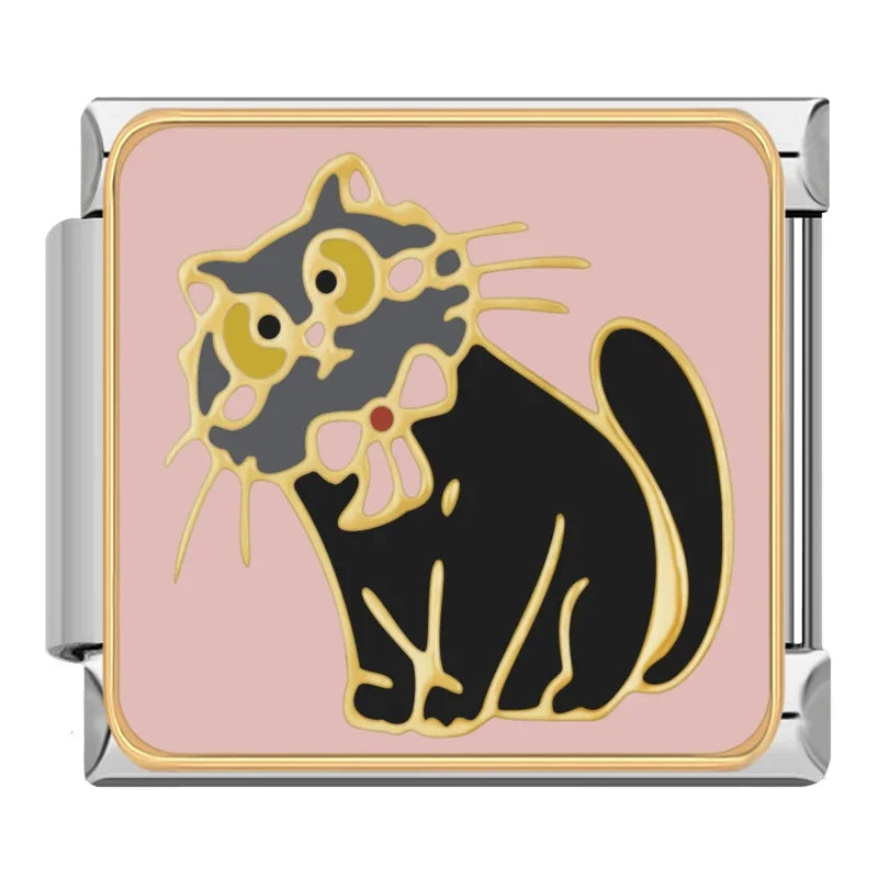 Black Cat Pink Charm