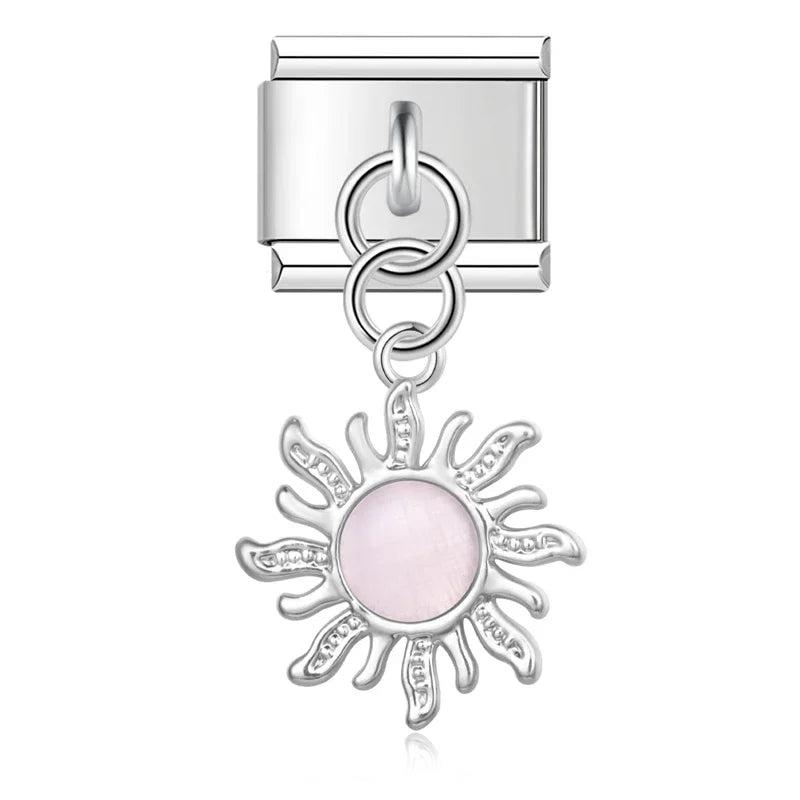Pink Sun Pendant Charm