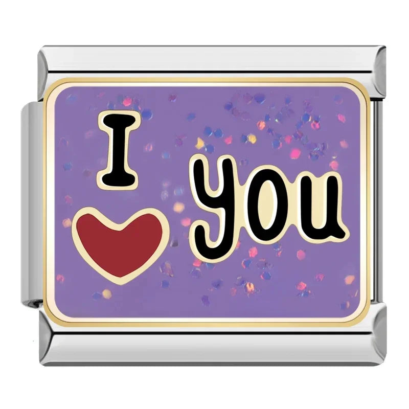 I Heart You Purple Charm