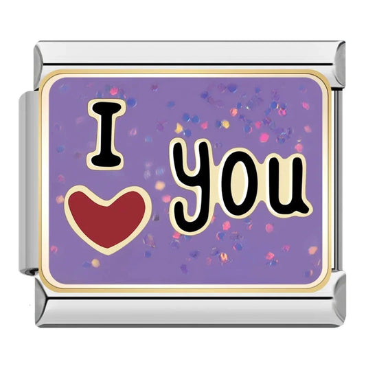 I Heart You Purple Charm