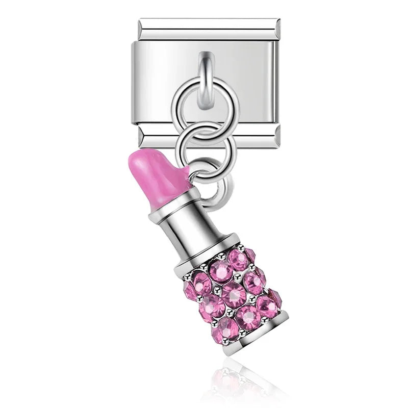 Pink Lipstick Pendant Charm