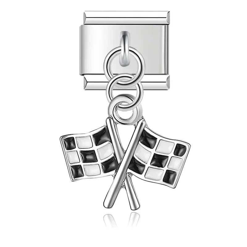 Checkered Flag Pendant Charm