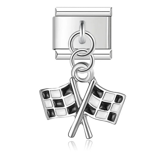 Checkered Flag Pendant Charm