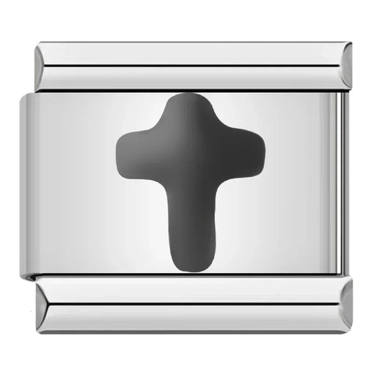 Breloque croix noire