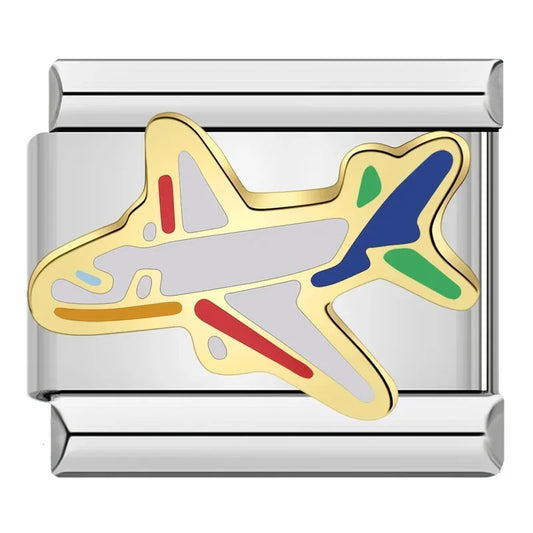 Multi Color Airplane Charm