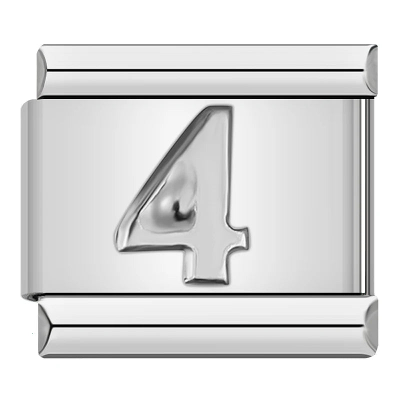Silver Number Charms