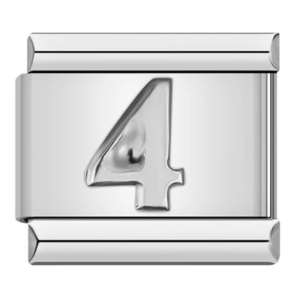 Silver Number Charms