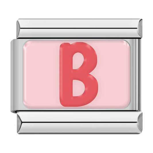Pink Background Red Letter Charms