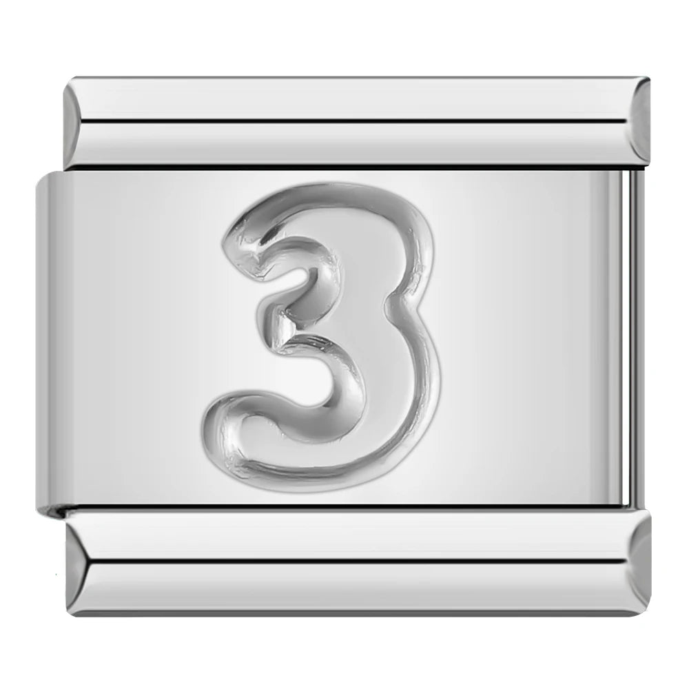 Silver Number Charms