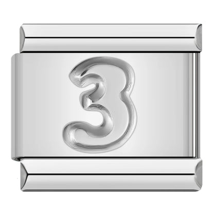 Silver Number Charms