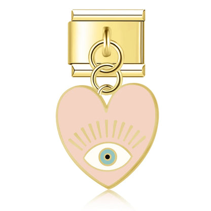 Baby Pink Eye Heart Pendant Charm