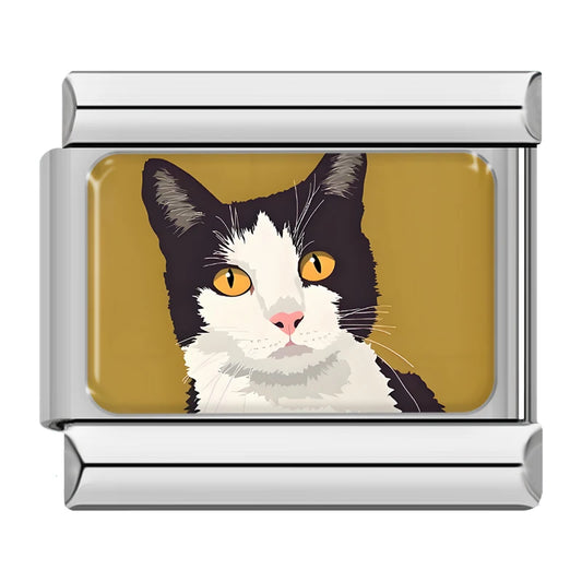 Black and White Cat Charm