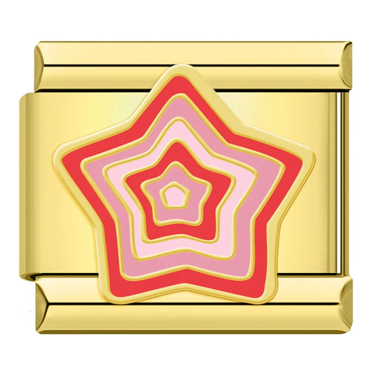 Pink and Red Star Charm
