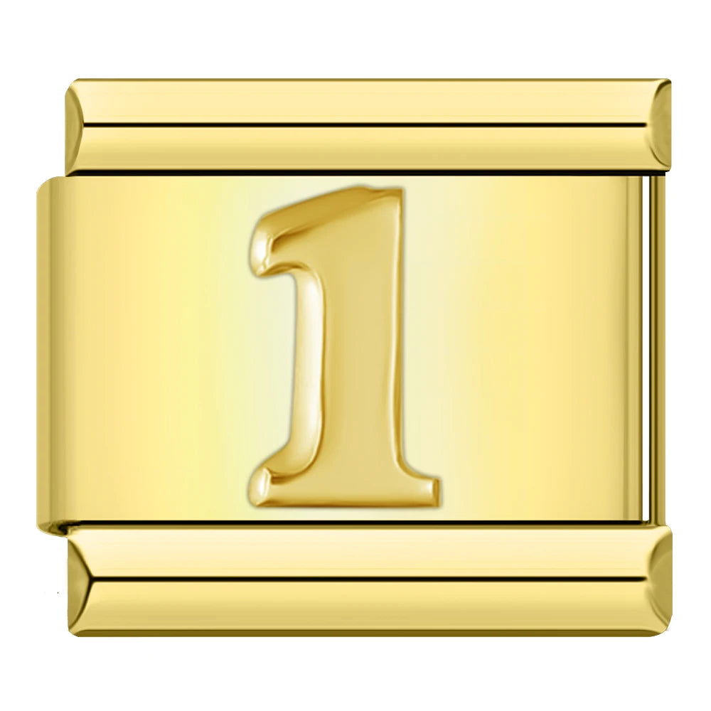Gold Number Charms