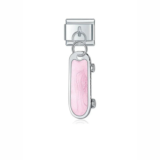 Pink Skateboard Pendant Charm