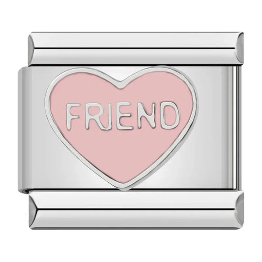 Breloque Cœur Rose Amie