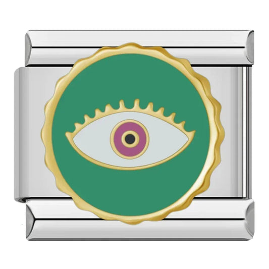 Green Circle Eye Charm
