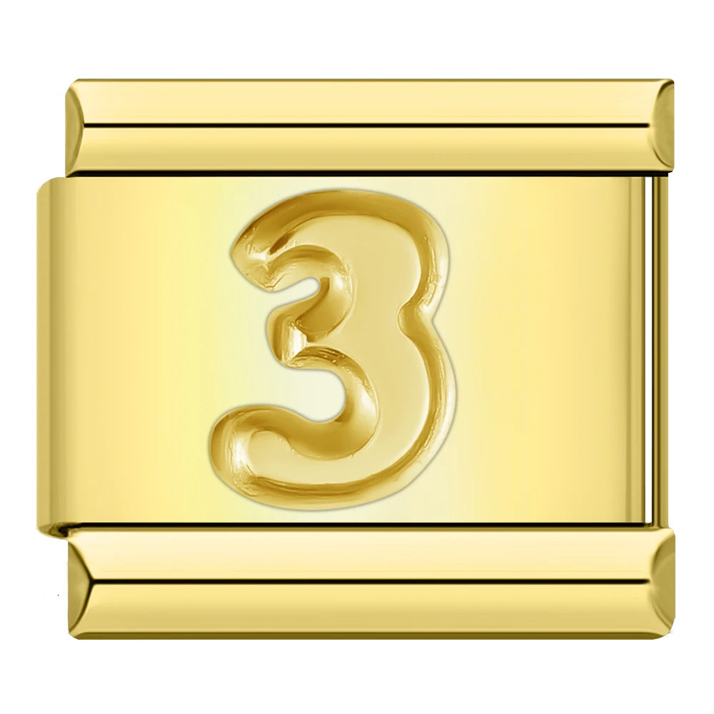 Gold Number Charms