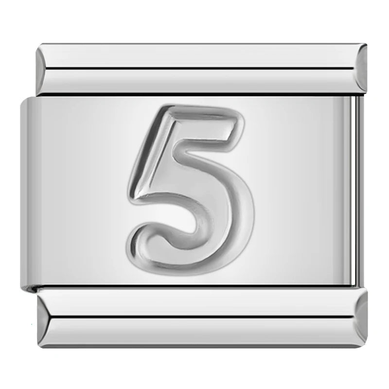 Silver Number Charms