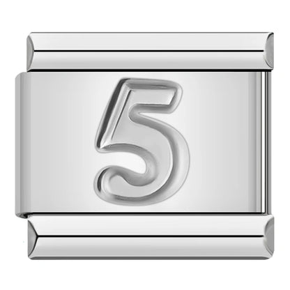 Silver Number Charms