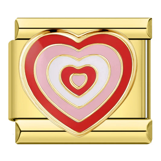 Pink & Red Heart Charm