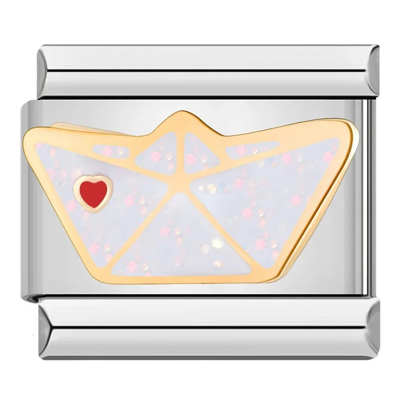Glitter Paper Boat Charm