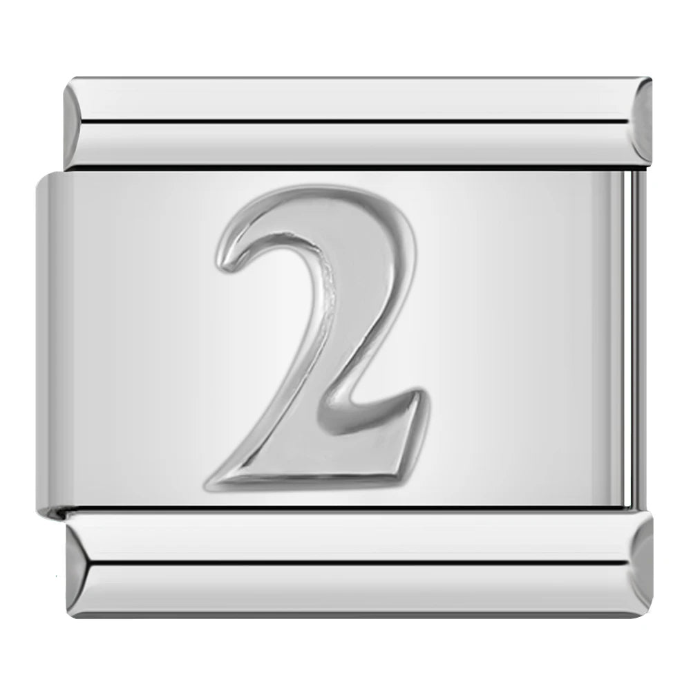 Silver Number Charms