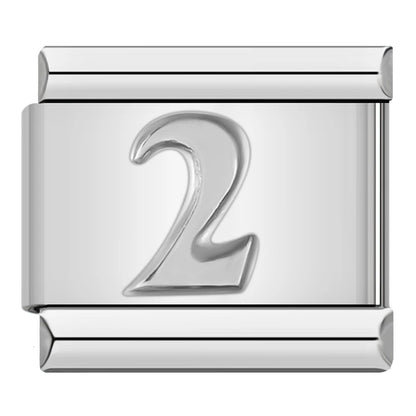 Silver Number Charms