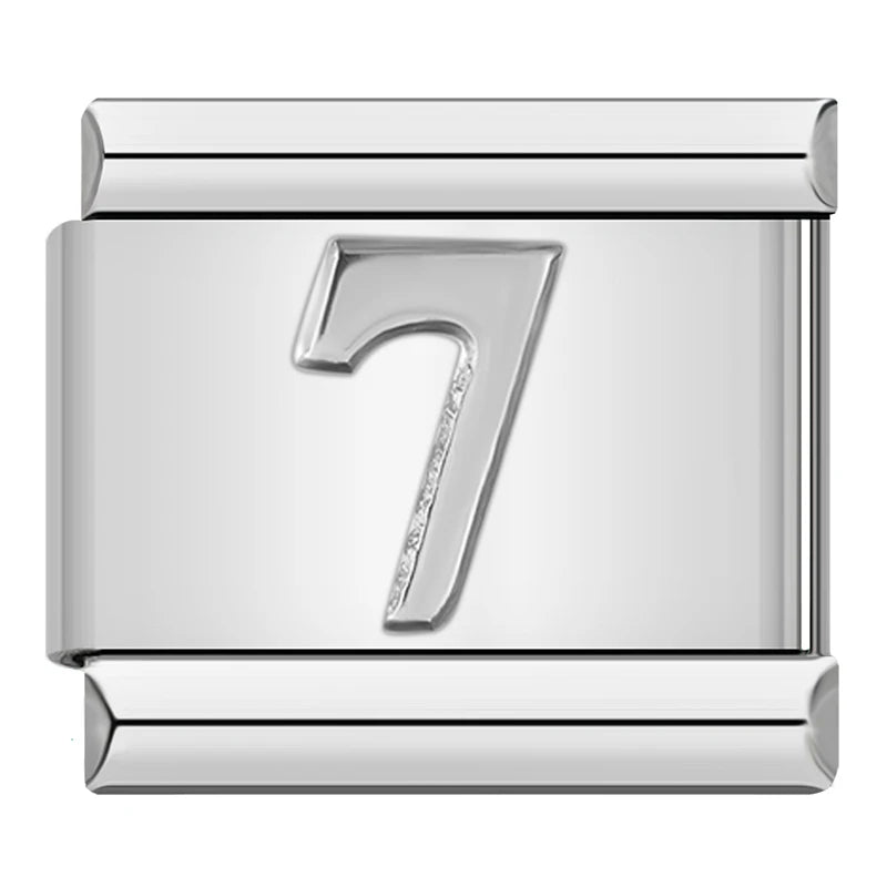Silver Number Charms