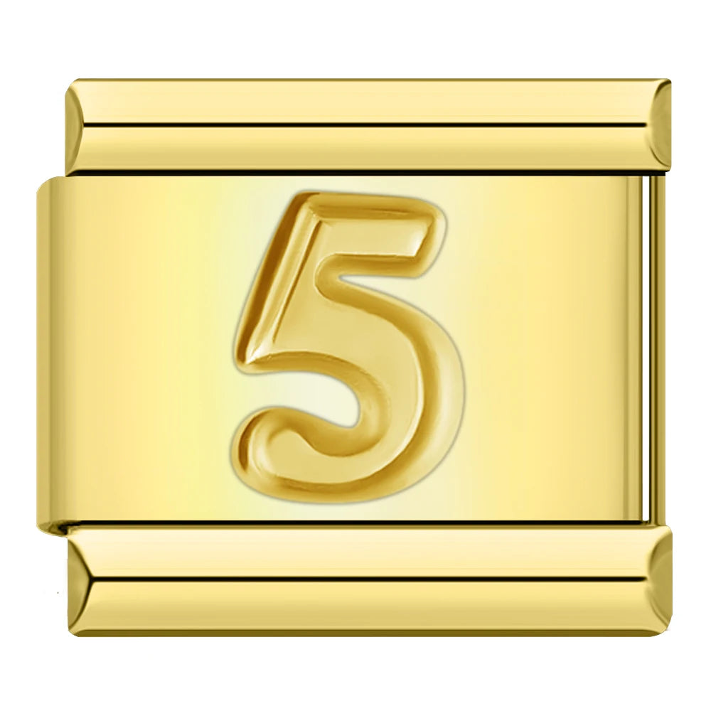 Gold Number Charms