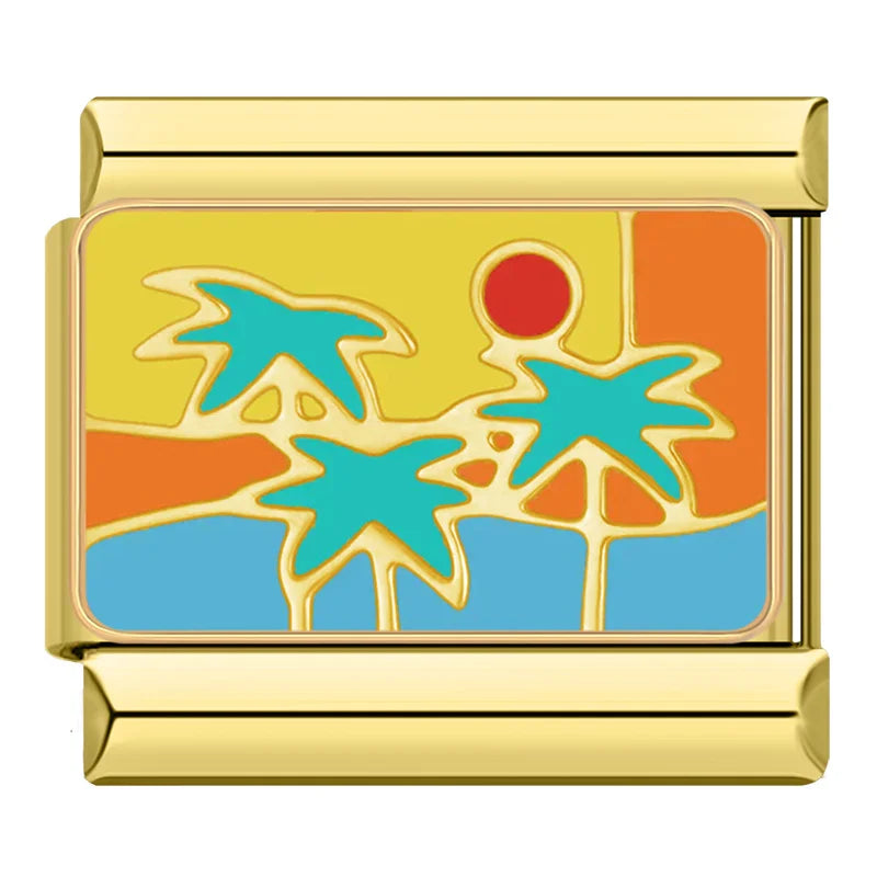 Palm Tree Sunset Charm