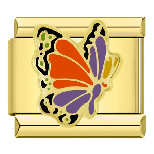 Orange & Purple Butterfly Charm