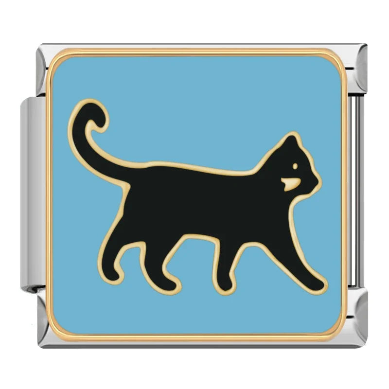 Black Cat Blue Charm