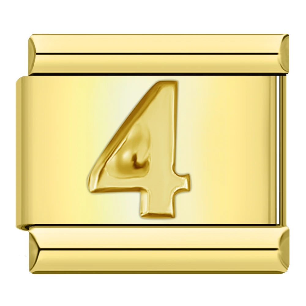 Gold Number Charms