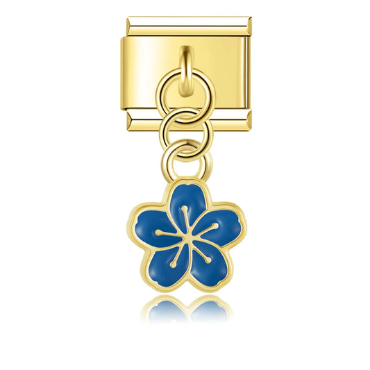 Blue Cherry Blossom Pendant Charm