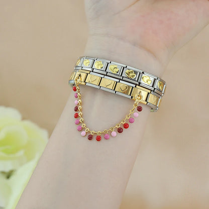 Red Pink Bead Chain
