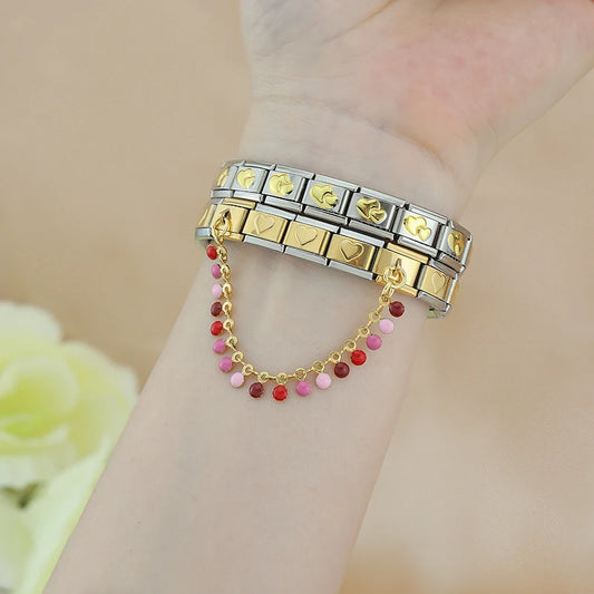 Red Pink Bead Chain