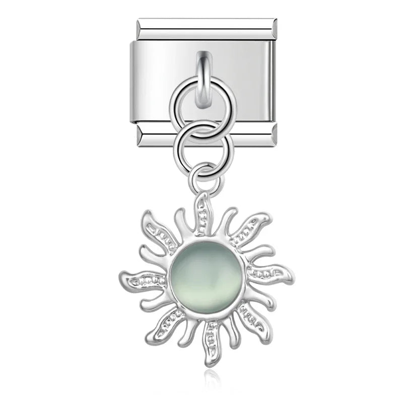 Green Sun Pendant Charm