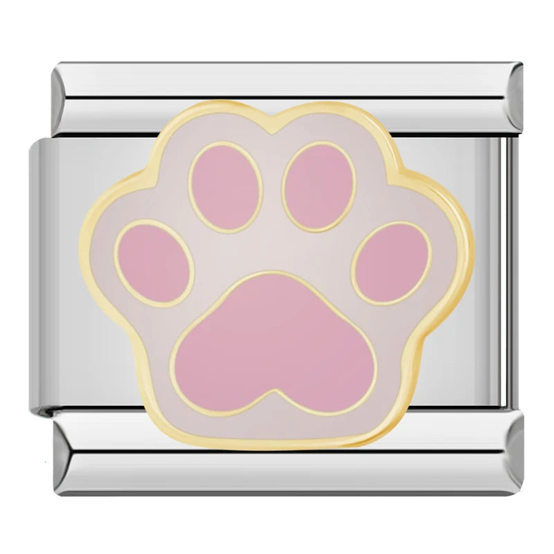 Pink Paw Print Charm