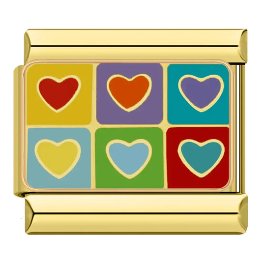 Rainbow Hearts Charm
