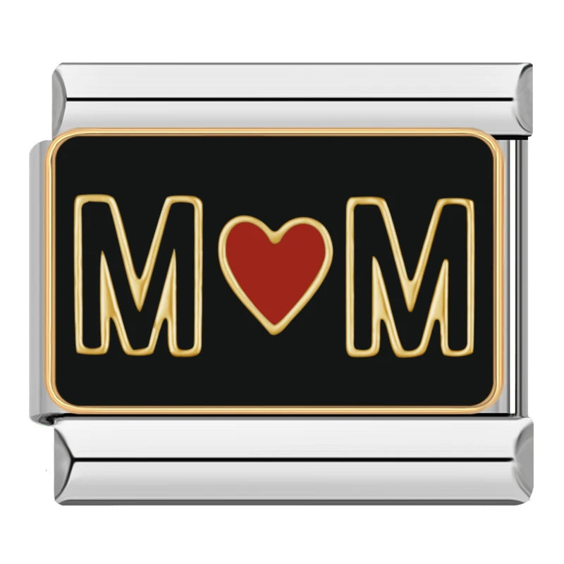 Mom Red Heart Charm