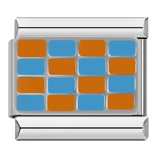 Orange and Blue Checkered Charm