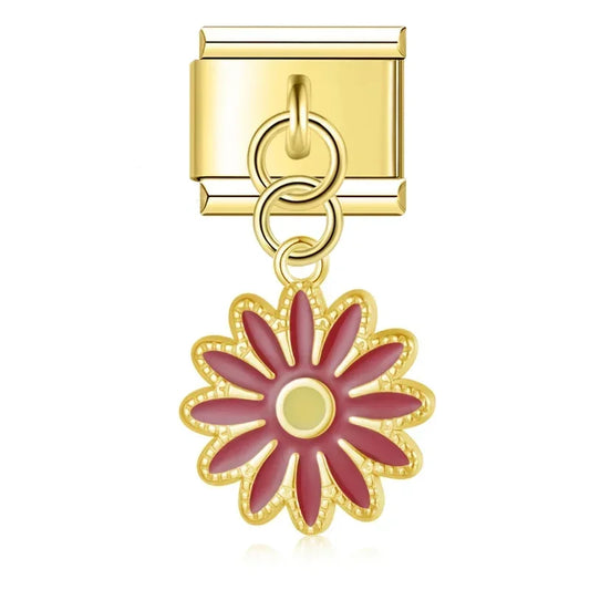 Red Daisy Pendant Charm