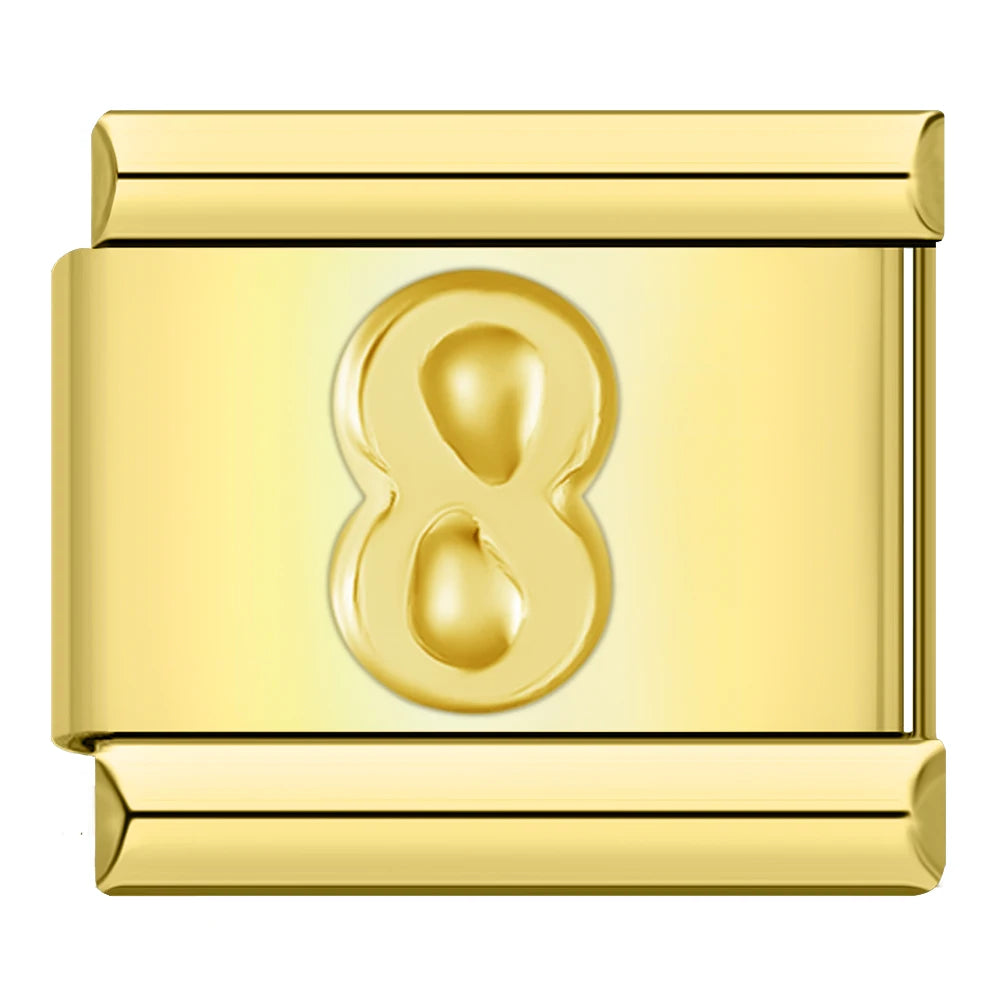 Gold Number Charms