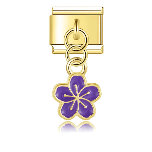 Purple Cherry Blossom Pendant Charm