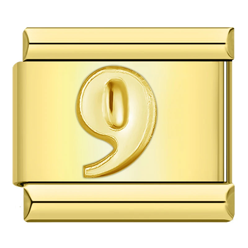 Gold Number Charms